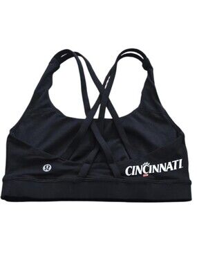 Lululemon Energy Bra Black Cincinnati Logo! Size 4